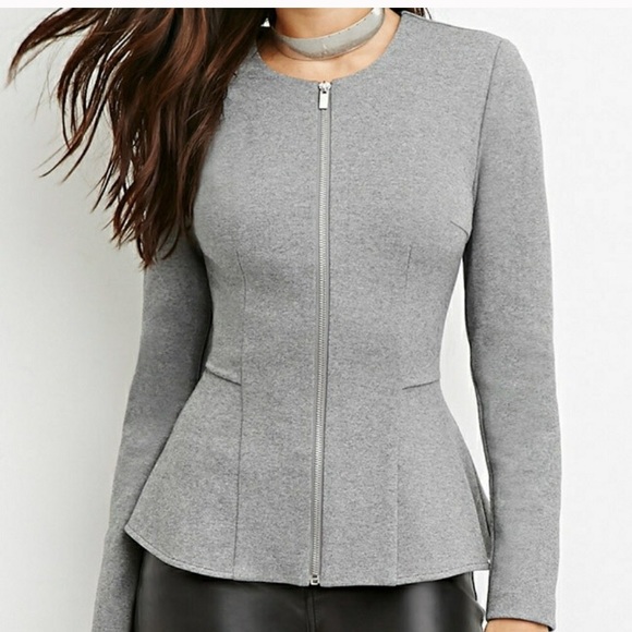 Forever 21 Tops - Grey Peplum Jacket